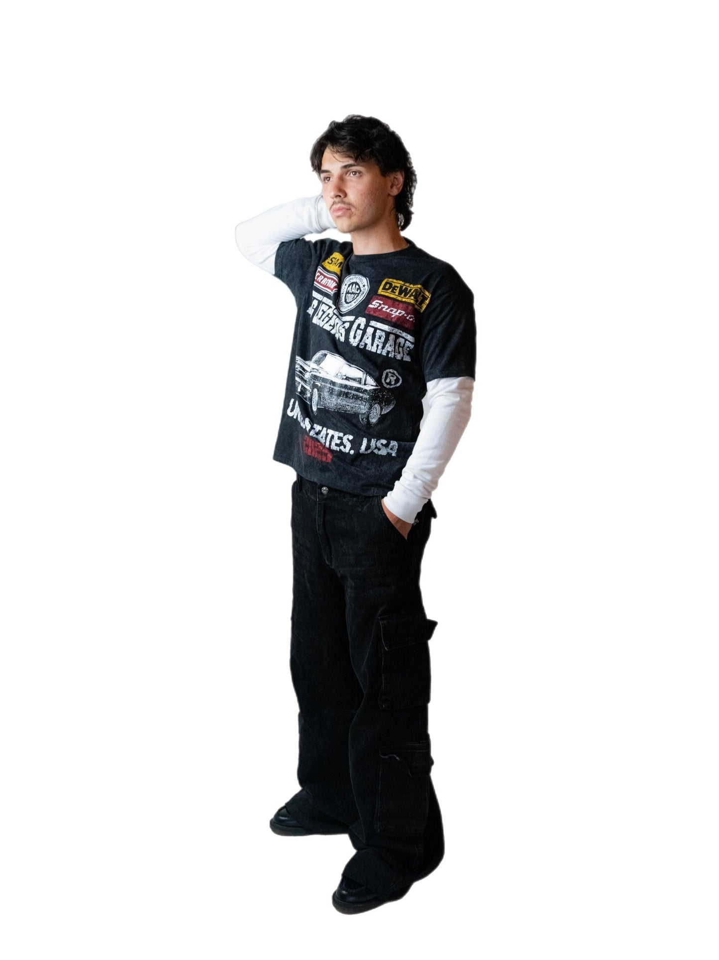Black Mechanic Double Layer TShirt