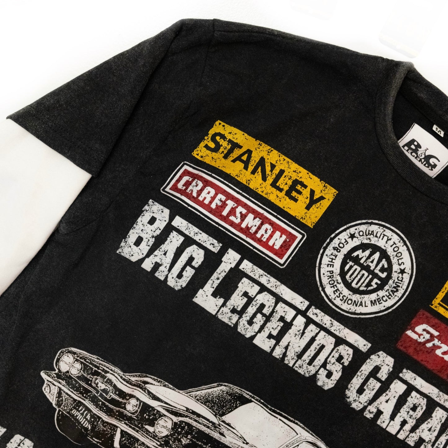 Black Mechanic Double Layer TShirt