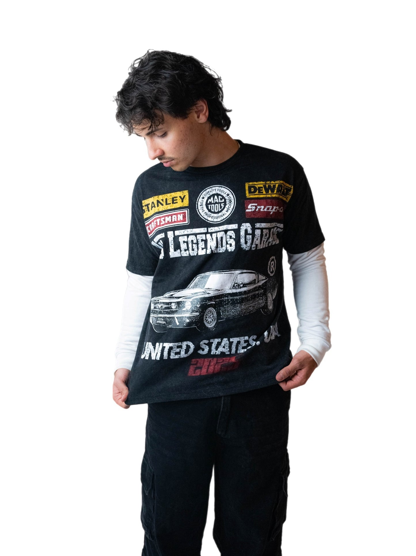 Black Mechanic Double Layer TShirt